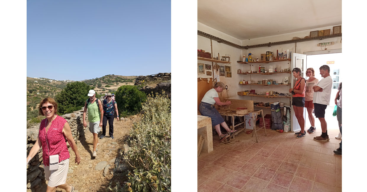 Walking the trails of Sifnos and ceramic demonstration