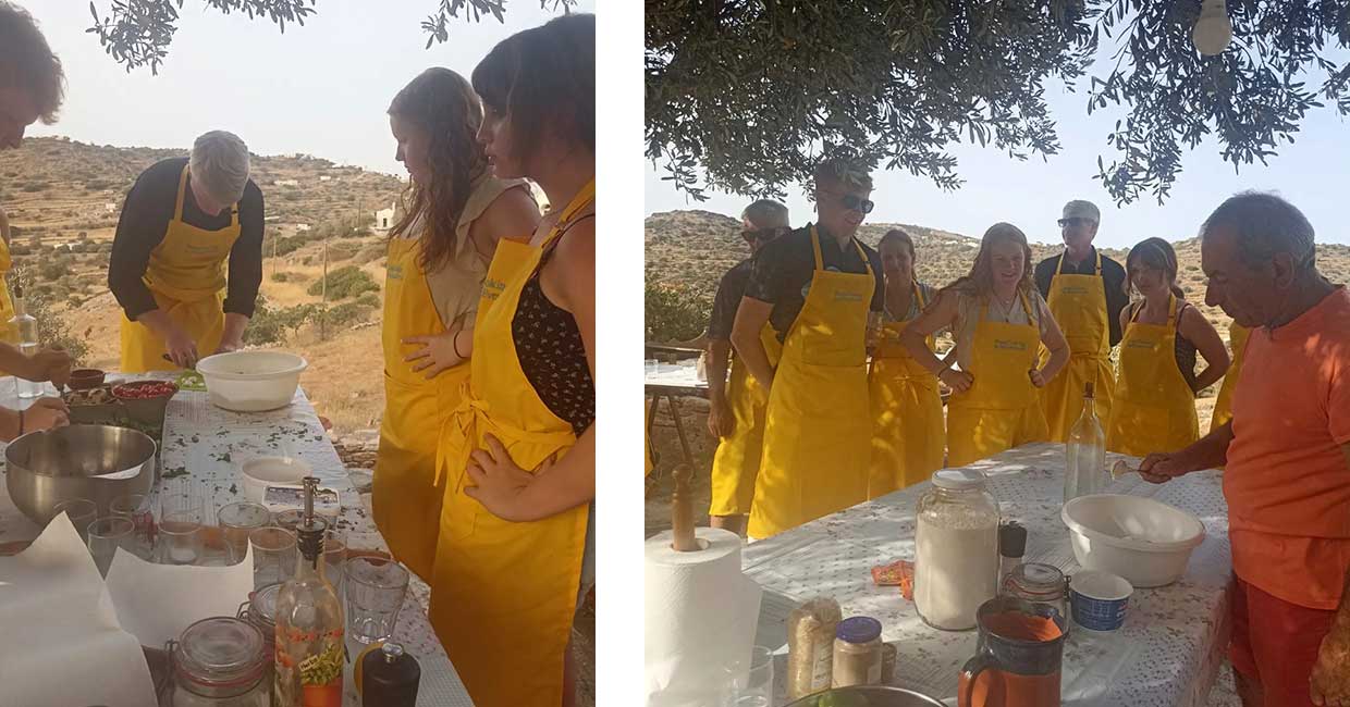 Cooking lessons and traditional baking organized by Sifnos events