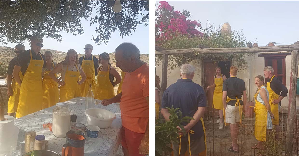 Wood oven cooking for groups in Sifnos