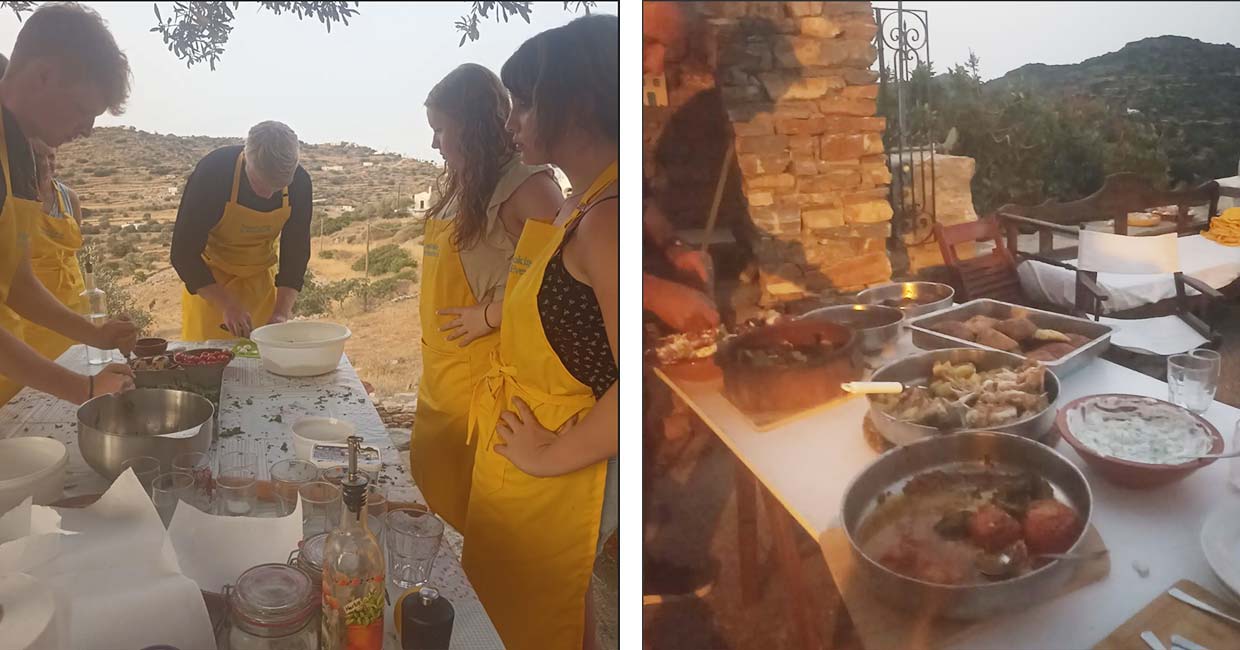 Wood oven cooking for groups in Sifnos